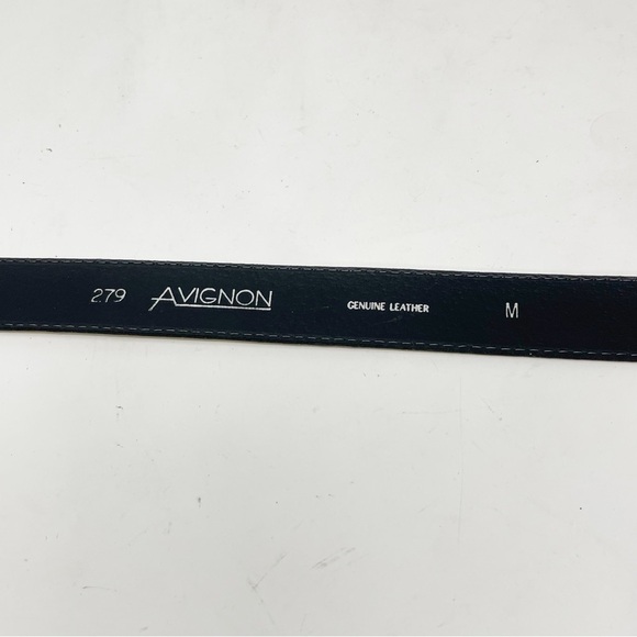 Vintage AVIGNON Women’s Gold Metallic Leather Belt Adjustable Disco 80s Size M - Picture 4 of 5